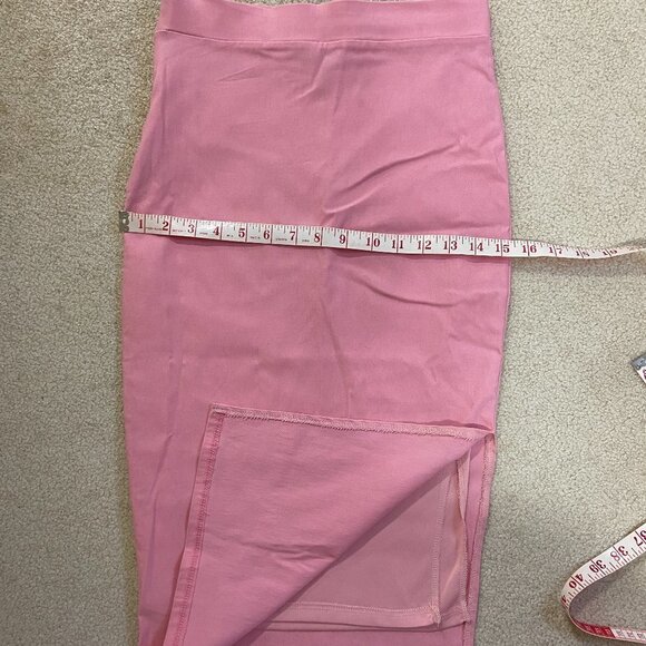LUX LA Barbie Pink High Waisted Midi Pencil Skirt, size L - Picture 4 of 8
